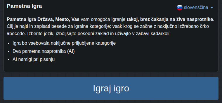 Začetek pametne igre