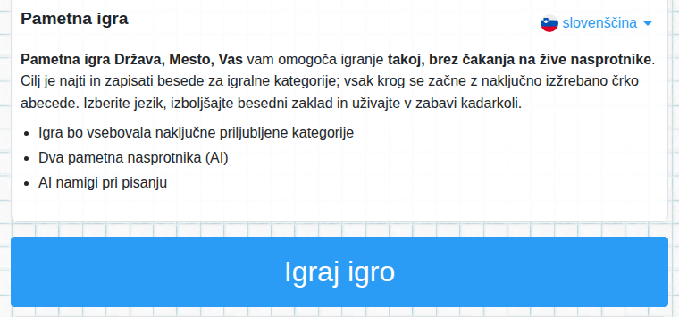 Začetek pametne igre
